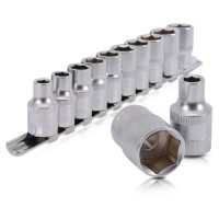 Набор головок 8-19 мм, 1/2", 10 ед. Cr-V INTERTOOL ET-6012