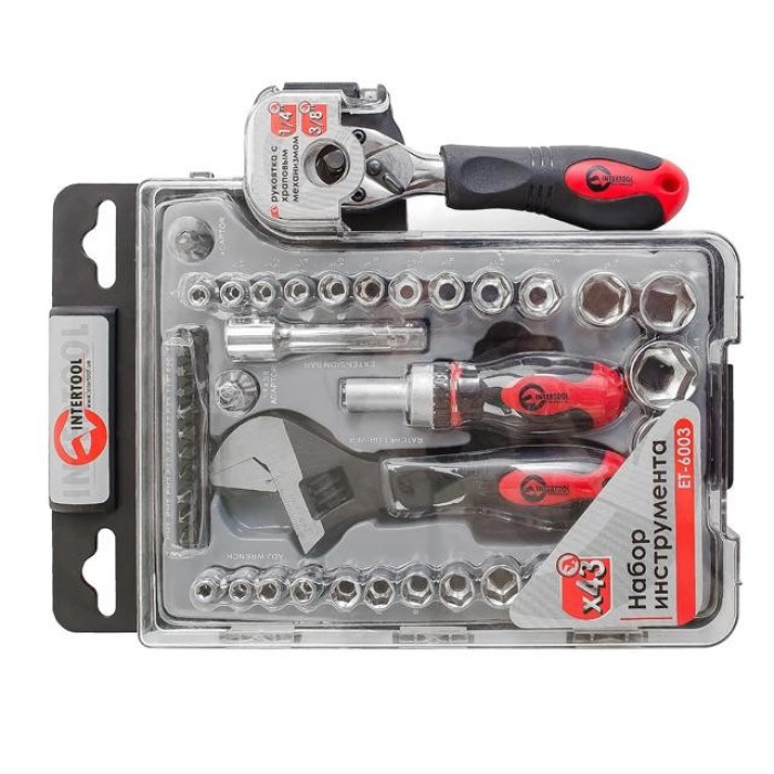 Набір інструменту INTERTOOL ET-6003, 43 од., 3/8