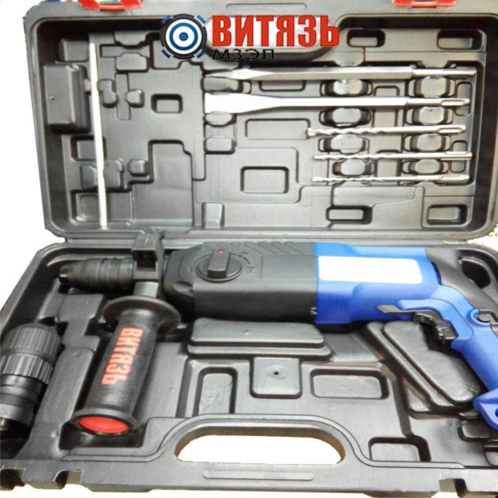 Перфоратор Витязь ПЕ-1400 ДФР, Sds+, 1400 Вт, DFR патрон, 3 режими, кейс, піка, зубило, 3 бури Перфоратор Витязь ПЕ-1400 ДФР, Sds+, 1400 Вт, DFR патрон, 3 режими, кейс, піка, зубило, 3 бури