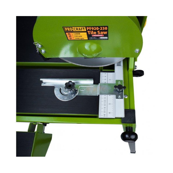 Плиткоріз електричний PROCRAFT PF920/230, 1200 Вт, 2990 об/хв, диск 230 мм, глибина різання 43 мм