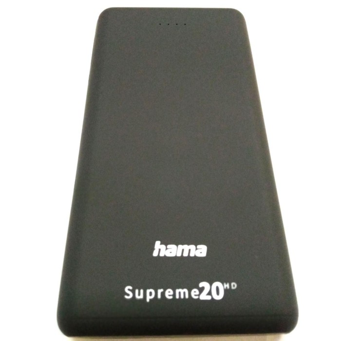 Повербанк Hama Supreme 20000 mAh, 2 USB входа, USB-C, Micro-USB, быстр. зарядка, кабель USB-USB-C, серый