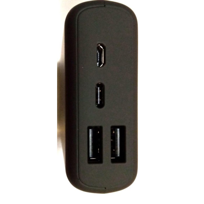 Повербанк Hama Supreme 20000 mAh, 2 USB входа, USB-C, Micro-USB, быстр. зарядка, кабель USB-USB-C, серый