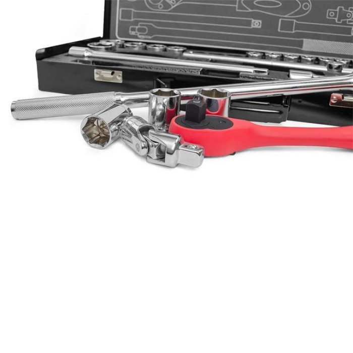 Профессиональный набор инструмента INTERTOOL ET-6025, 1/2'', 25 ед (гол. 10-32 мм)