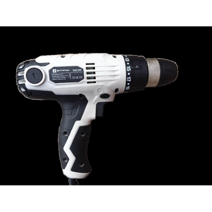 Мережевий шуруповерт Елпром ЕШС-900, 900 Вт, 750 об/хв, 19 ступенів затяжки, швидкозатискний патрон