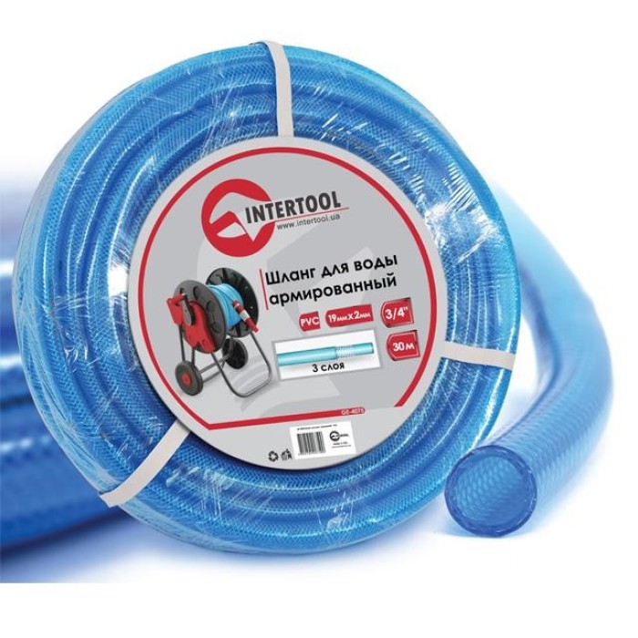 Шланг для води INTERTOOL GE-4075, 3-х шаровий 3/4