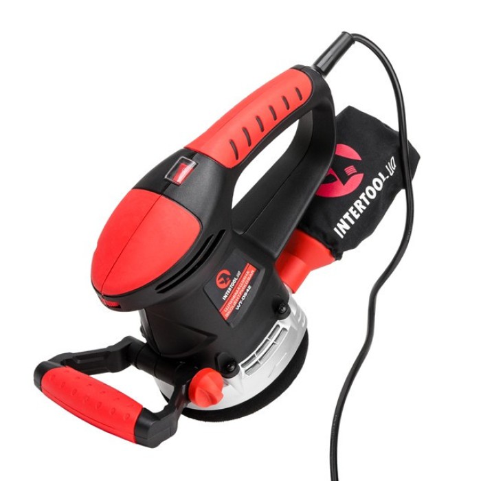 Шліфмашина ексцентрикова INTERTOOL WT-0542, 480 Вт, 4000-14000 об/хв, 125 мм, хід ексцентрика 2.3 мм.