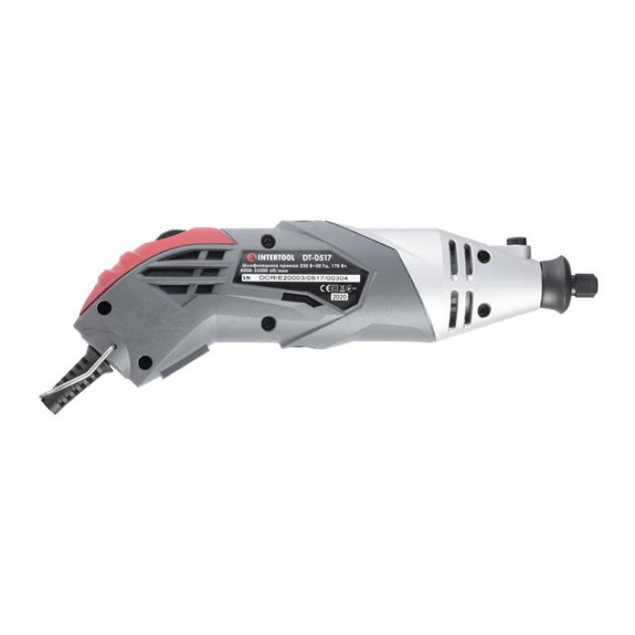 Пряма шліфмашина (гравер) INTERTOOL DT-0517, 170Вт, 8000-35000 об/хв, кейс, аксесуари 40 шт, гнучкий вал
