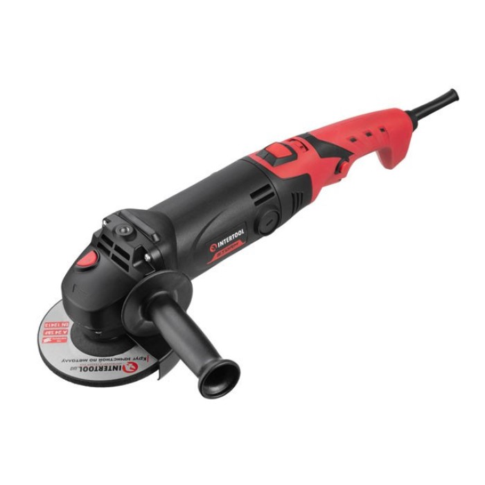 Шліфувальна машина кутова (болгарка) INTERTOOL WT-0225, 1200 Вт, 125мм, 5000-12000 об/хв, пов. рукоятка