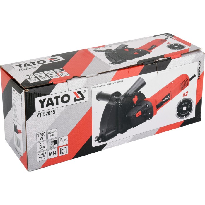 Штроборез сетевой YATO YT-82015, 1700 Вт, 2 диска Ø125 x 22.23 x 2 мм, глубина/ширина 28/30 мм