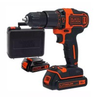 Шуруповерт-дриль ударний акумуляторний Black+Decker BDCHD18KB (18 В, 1.5 Аг, 30 Нм + 2 акумулятора і кейс)