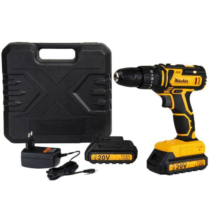 Шуруповерт акумуляторний ударний Mächtz MCD-20H-Li, 2 АКБ, кейс, дві швидкості, 35 Нм, LED, індикатори заряду
