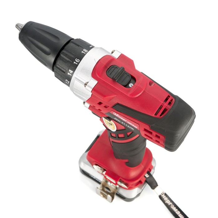 Шурупроверт акумуляторний Енергомаш ДШ-3112ЛБ, Li-ion, 12 В, 2 акк., 2,0 А/год, LED підсвічування, 2 швидкості, кейс