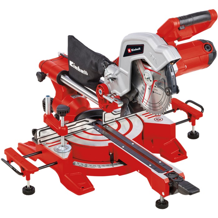 Торцювальна пила Einhell TC-SM 216, 1600 Вт, 5200 об/хв, ширина реза 305 мм, диск 216мм, лазерний маркер