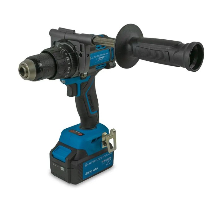 Ударний безщітковий шурупокрут KRAISSMANN 4135 E-ABS-BL 20/2, 20В, 150 H*m, мет. патрон 13, 2 АКБ, кейс