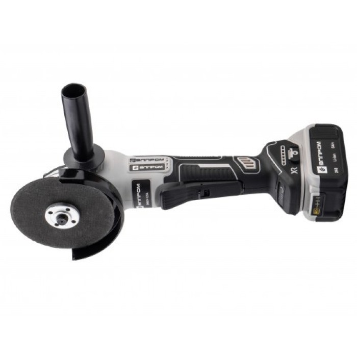 Кутова шліфувальна машина (болгарка) Елпром ЕМШУ-125А, 2 акк, 24В, 5А/год, безточкова, 3 швидкості, регулятор, кейс