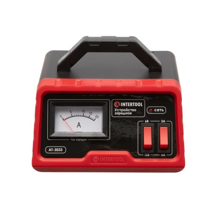 Пристрій зарядний для акумуляторів INTERTOOL AT-3033, 6/12 В, 3/6 А, 4-60 Ач, з трансформатором