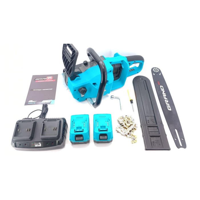 Акумуляторна безщіткова ланцюгова пила GRAND АПЦ-M40V/16 BL (2*20 В АКБ, шина 405 мм)