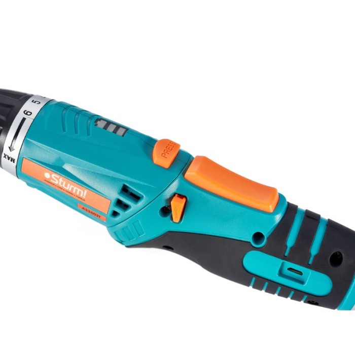 Акумуляторна викрутка з ліхтариком Sturm AS3503T, 3.6 В, 2,0 Ач, 5 Нм, поворотна ручка, набір біт