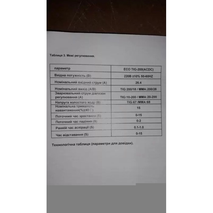 Аргоно-дуговий інверторний зварювальний апарат Edon Eco TIG-200 AC/DC