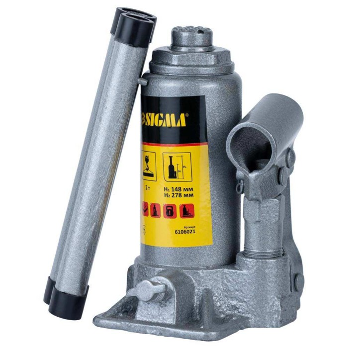 Домкрат гідравлічний пляшковий 2 т H 148-278м Standard SIGMA (6106021)