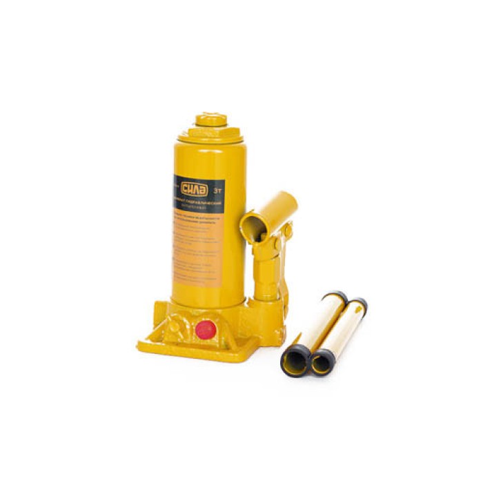 Домкрат гідравлічний пляшковий 3т (висота підйому 180-350м) СИЛА