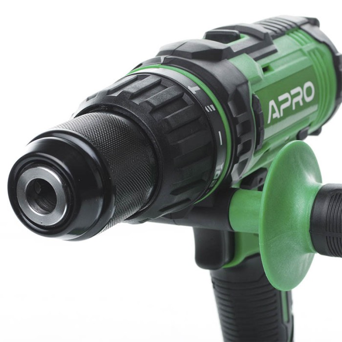 Дриль-шуруповерт ударний APRO 20В, 2А, 20HD 2 АКБ, ЗУ, кейс Дриль-шуруповерт ударний APRO 20В, 2А, 20HD 2 АКБ, ЗУ, кейс