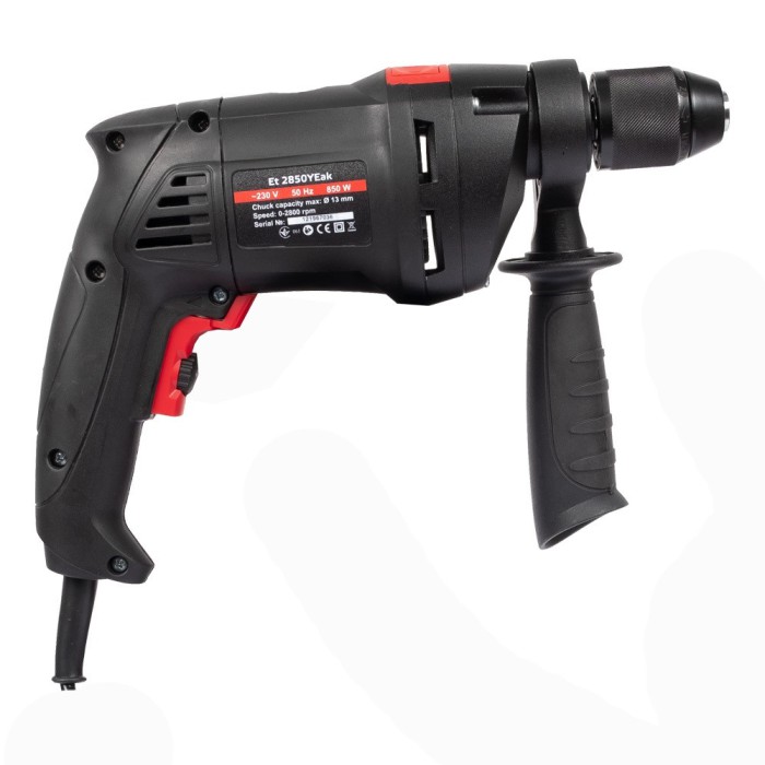 Дриль електрична ударний Vitals Professional Et 2850YEak, 850 Вт, 0-2800 об/хв, патрон 13 мм, реверс