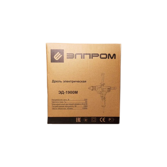 Дриль Елпром ЕД-1900М, 1900 Вт, 0-850 об/хв, ключовий патрон, крутний момент 90 Нм