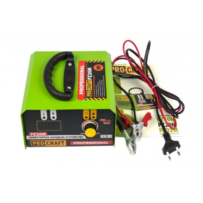Інверторний зарядний пристрій Proсraft PZ-20М, 330 Вт, 12 В, струм зарядки 18 А