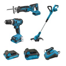 Комплект KRAISSMANN 20UL (ударний шурупокрут, шабельна пила, газонний тример, АКБ 2 А·год, АКБ 4 А·год, ЗП) Комплект KRAISSMANN 20UL (ударний шурупокрут, шабельна пила, газонний тример, АКБ 2 А·год, АКБ 4 А·год, ЗП)