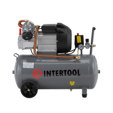 Компресор INTERTOOL PT-0007, 50 л, 3 кВт, 220 В, 8 атм, 420 л/хв, 2 циліндра
