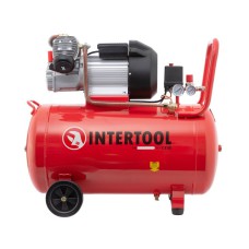 Компресор INTERTOOL PT-0008, 100 л, 3 кВт, 220 В, 8 атм, 420 л/хв, 2 циліндра