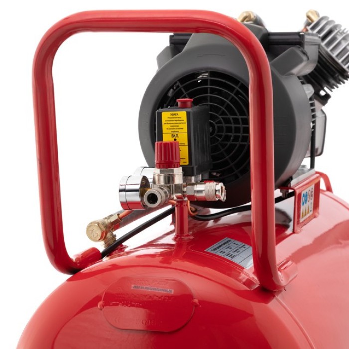 Компресор INTERTOOL PT-0008, 100 л, 3 кВт, 220 В, 8 атм, 420 л/хв, 2 циліндра