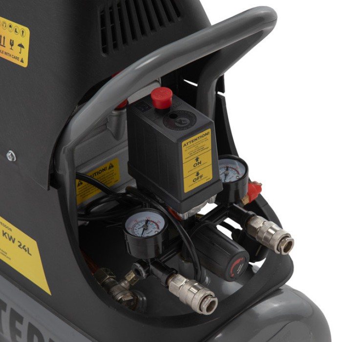 Компресор INTERTOOL PT-0009, 24 л, 1.5 кВт, 220 В, 8 атм, 206 л/хв.
