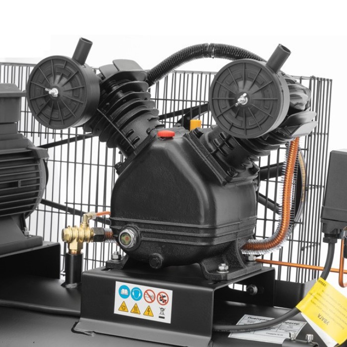 Компресор INTERTOOL PT-0013, 100 л, 3 кВт, 380 В, 8 атм, 500 л/хв, 2 циліндра