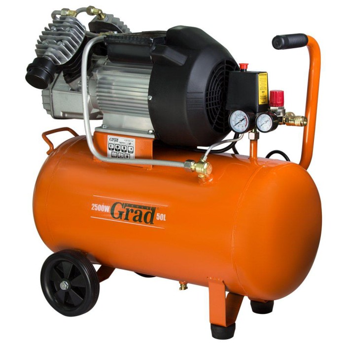 Компресор V 2.5 кВт 435л/хв 8бар 50 л (2 крани) GRAD (7043945)