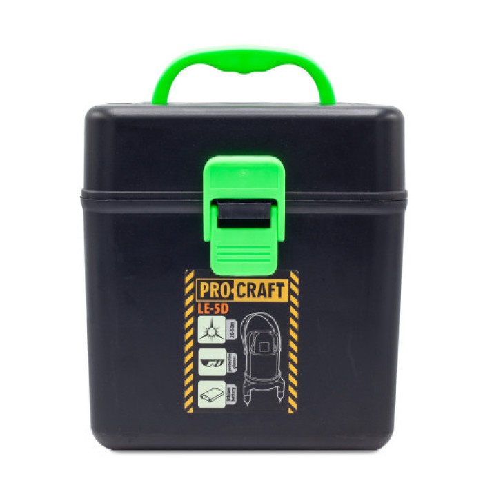 Лазерный уровень PROCRAFT  LE-5D (в комплекте аккумулятор) зеленый диод