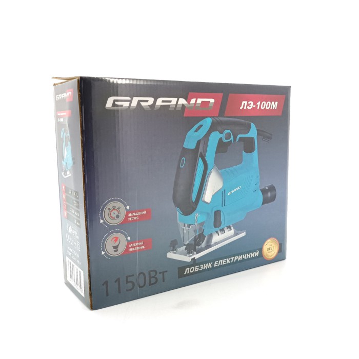 Лобзик електричний Grand ЛЕ-100М, 1050 Вт, регулювання обертів, лазерний маркер Лобзик електричний Grand ЛЕ-100М, 1050 Вт, регулювання обертів, лазерний маркер