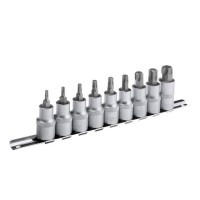 Набір TORX на планці 1/2"- Т20;25;30;40;45;50;55;60;70., 9ед. INTERTOOL HT-1849