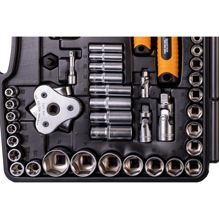 Набір ключів і насадок торцевих MasterTool 78-5121 PROFI, 1/4