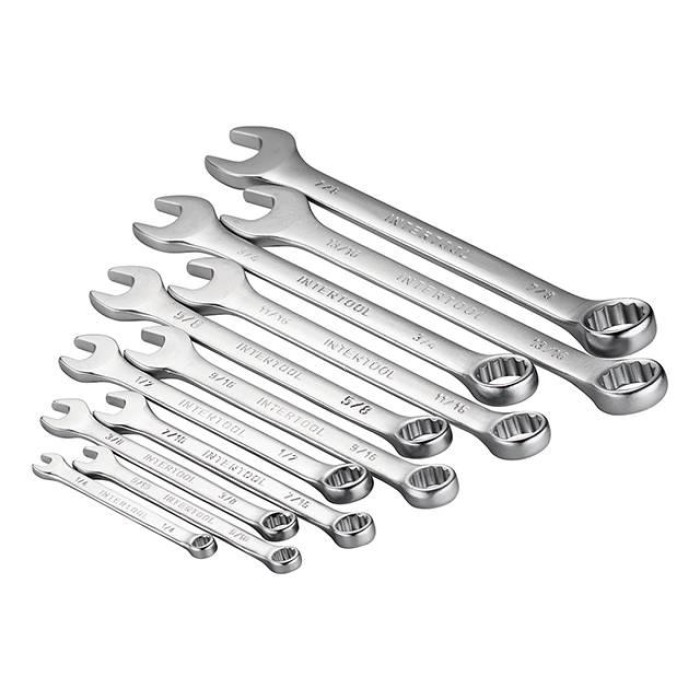 Набір ключів комбінованих INTERTOOL HT-1305, 22 од. дюймових 11 од. метричних 11 од.