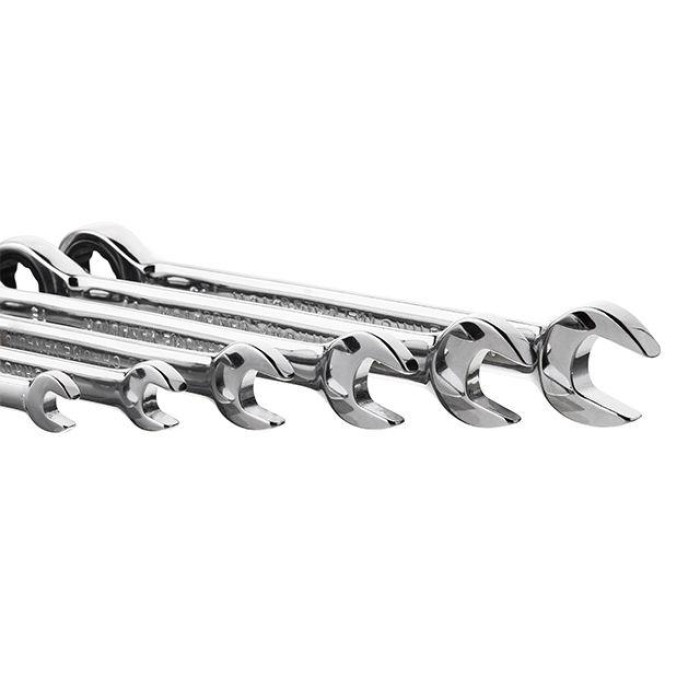 Набір ключів комбінованих з храповим механізмом 11од. 8-19мм, Cr-V; PROF DIN3113 INTERTOOL XT-1304