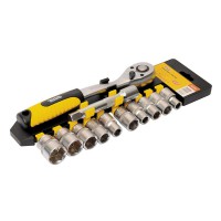 Набір насадок торцевих MasterTool 78-1212 PROFI, CrV 1/2" 10-24 мм, тріскачка 72Т, 12 шт