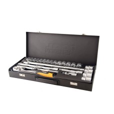 Набор насадок торцевых MasterTool 78-4124 PROFI, CrV 1/2” 10-32 мм, трещотка 72Т, 24 шт метал.кейc