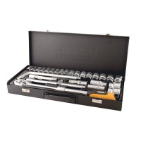 Набір насадок торцевих MasterTool 78-4126 PROFI, CrV 1/2" 8-32 мм, тріскачка 72Т, 26 шт, мет. кейс