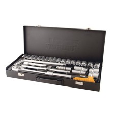 Набор насадок торцевых MasterTool 78-4126 PROFI, CrV 1/2”  8-32 мм, трещотка 72Т, 26 шт, мет. кейc