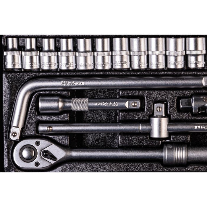 Набор насадок торцевых MasterTool 78-4126 PROFI, CrV 1/2”  8-32 мм, трещотка 72Т, 26 шт, мет. кейc