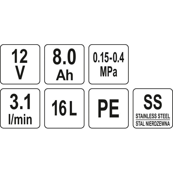 Оприскувач акумуляторний FLO ранцевий : 12В, 8 АГод, бак- 16 л, продукт.- 3 л/хв [1]