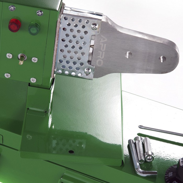 Паяльник для пластикових труб APRO P-6, 800 Вт, 3 насадки, регулятор температури, кейс.