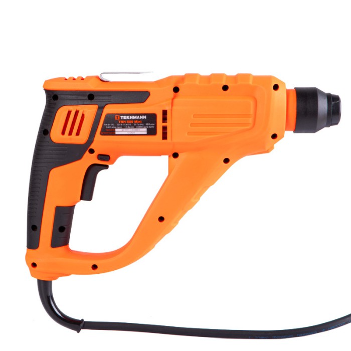Перфоратор Tekhmann TRH-500 Mini, 500 Вт, SDS-plus, 900 об/хв, 4800 уд/хв, 1.3 Дж, кейс, набір буров